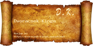 Dvoracsek Kinga névjegykártya