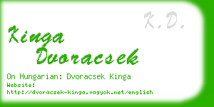 kinga dvoracsek business card